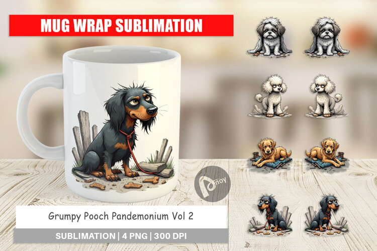 Mug Wrap Grumpy Pooch example image 1
