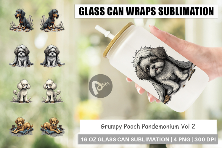 Glass Can Grumpy Pooch