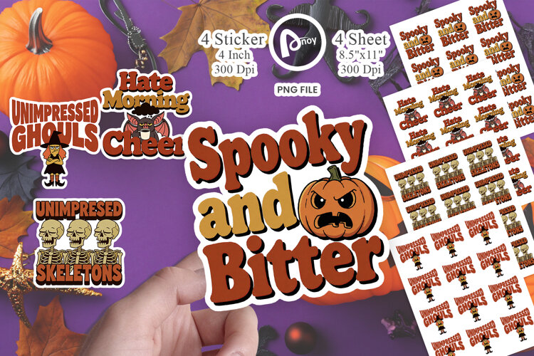 Grumpy Pumpkin Vibe Sticker example image 1