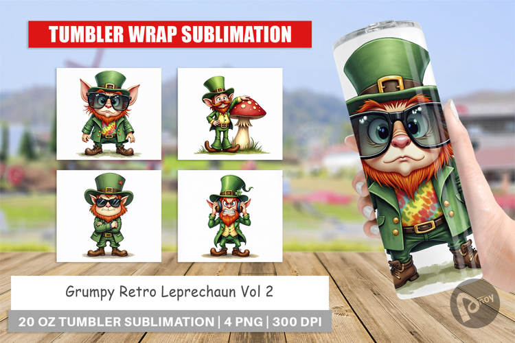 Grumpy Retro Leprechaun Tumbler