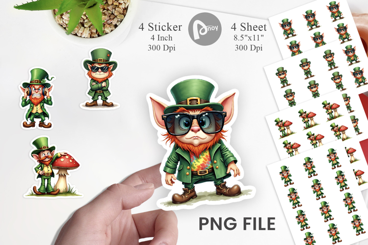 Grumpy Retro Leprechaun Sticker