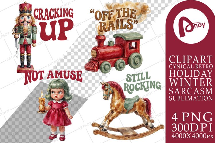 Grumpy Yuletide Toys Sublimation example image 1