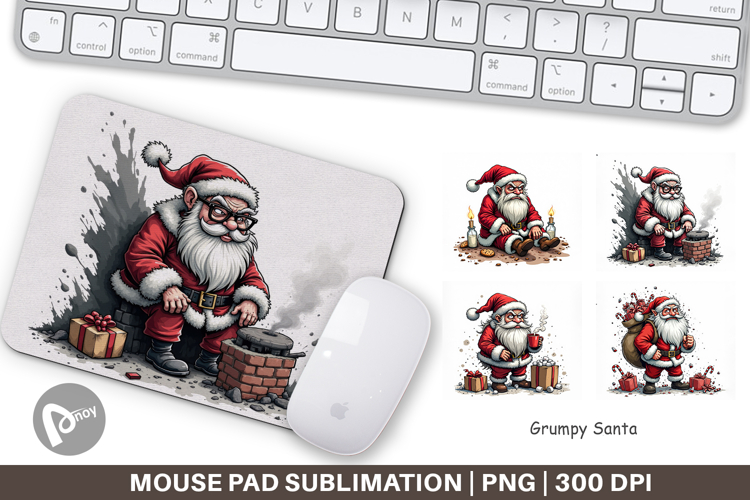 Mouse Pad Grumpy Santa