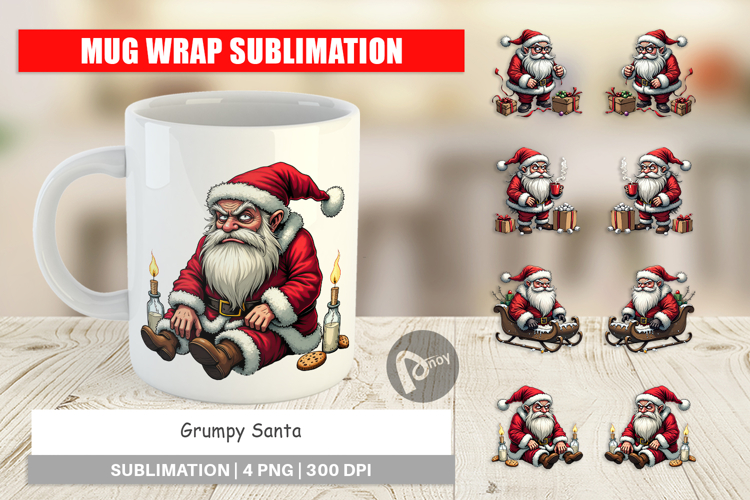 Mug Wrap Grumpy Santa