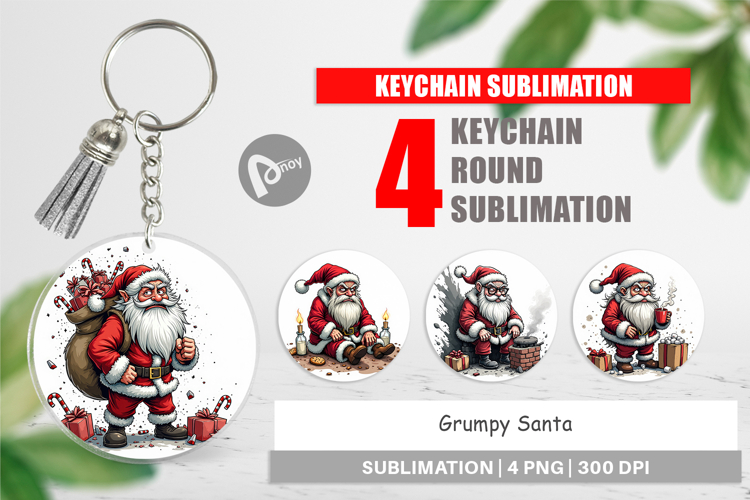 Keychain Grumpy Santa