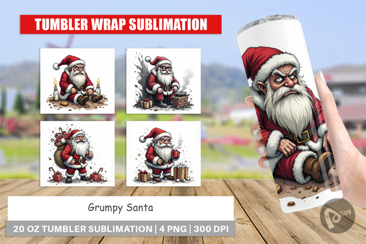 Tumbler Grumpy Santa