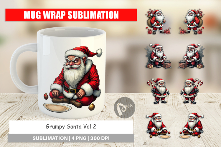 Mug Wrap Grumpy Santa