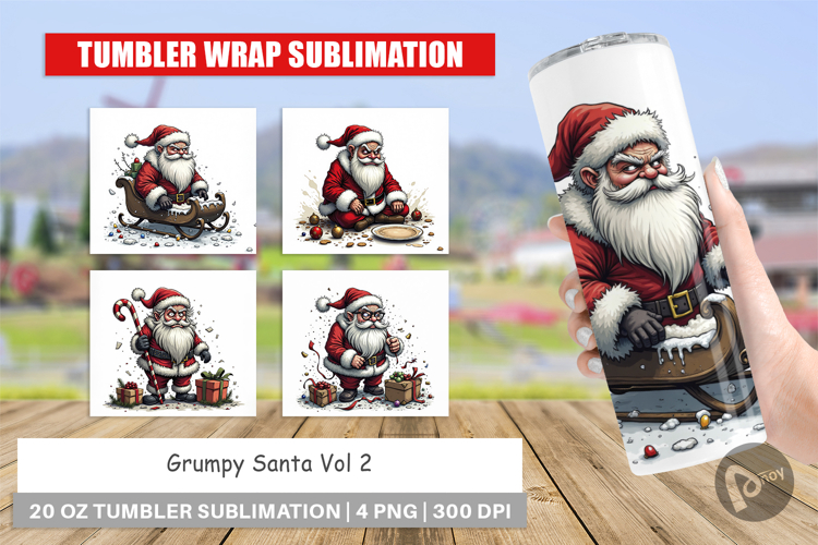 Tumbler Grumpy Santa