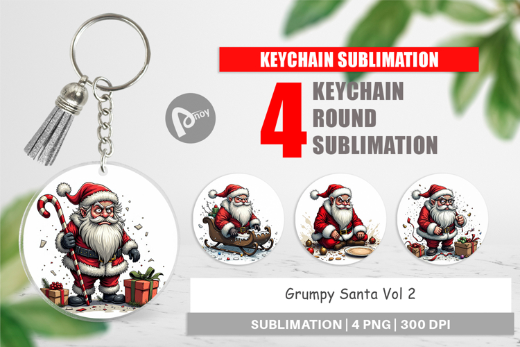 Keychain Grumpy Santa