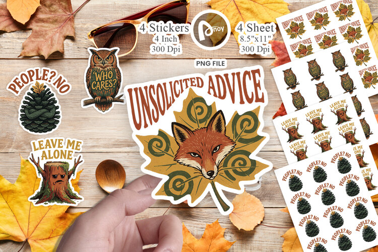 Autumn Forest Spirits Sticker example image 1