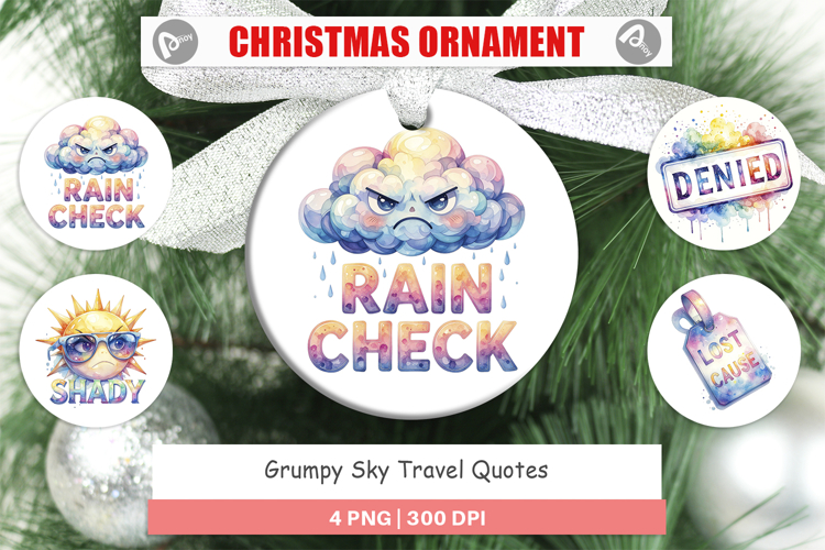Grumpy Sky Travel Quotes Ornament