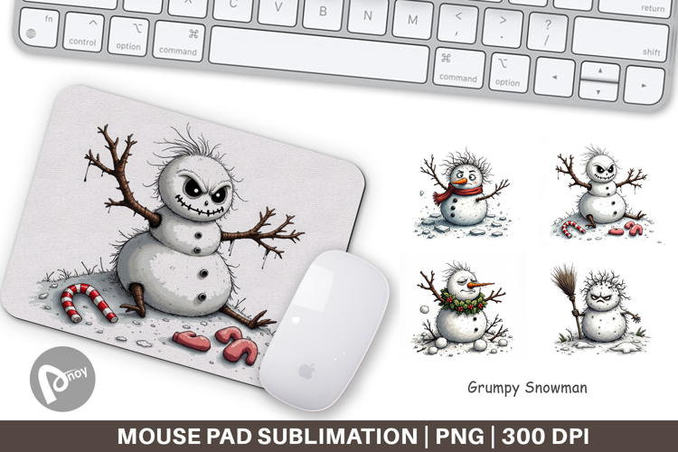 Mouse Pad Grumpy Snowman