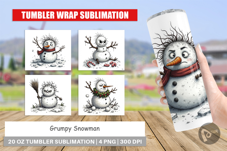 Tumbler Grumpy Snowman