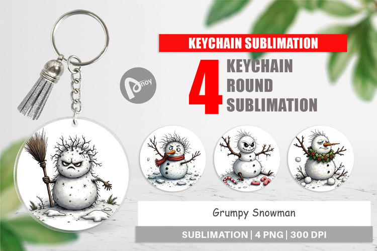Keychain Grumpy Snowman