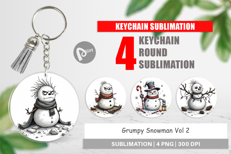 Keychain Grumpy Snowman