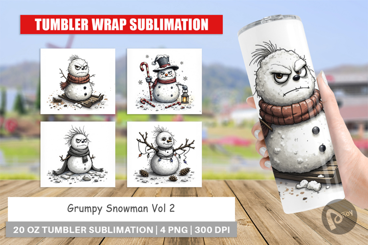 Tumbler Grumpy Snowman