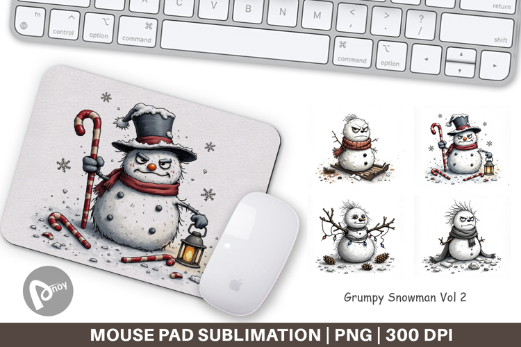 Mouse Pad Grumpy Snowman