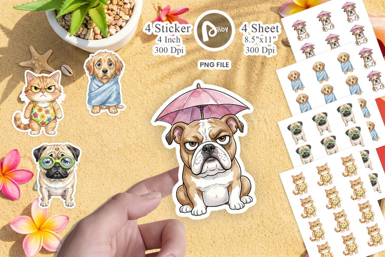 Grumpy Summer Pet Sticker