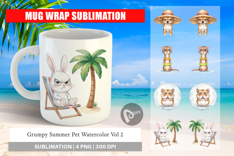 Grumpy Summer Pet Mug Wrap