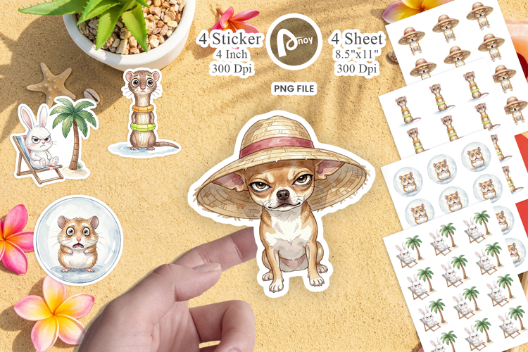 Grumpy Summer Pet Sticker