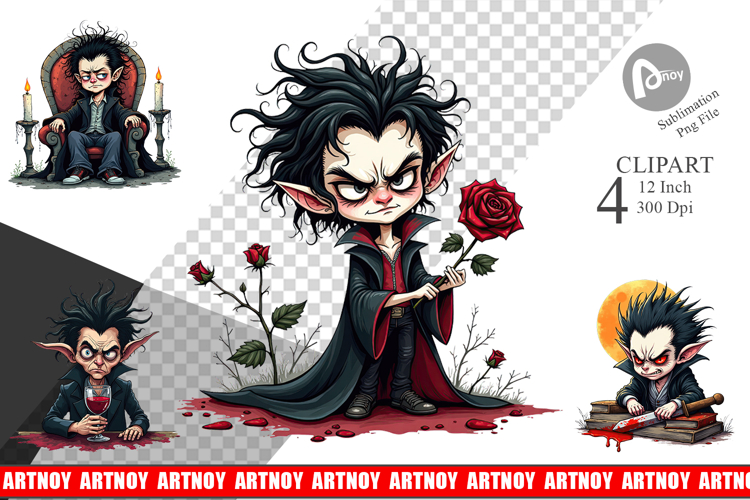 Grumpy Vampire Clipart