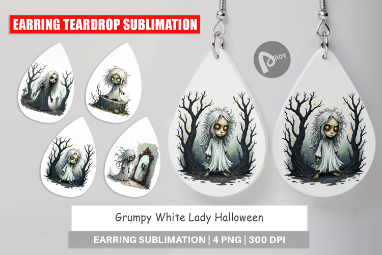 Earring Grumpy White Lady