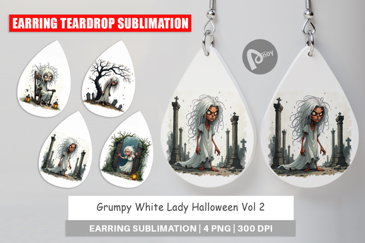 Earring Grumpy White Lady