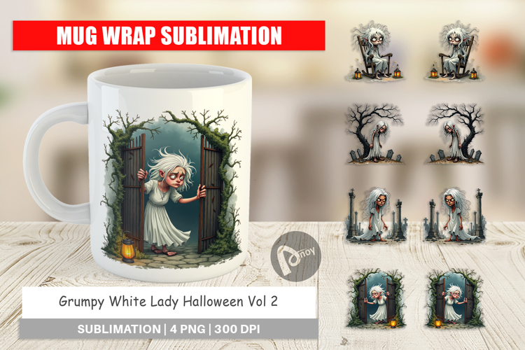 Mug Wrap Grumpy White Lady