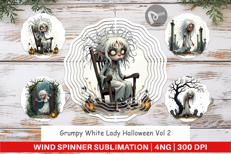 Wind Spinner Grumpy White Lady