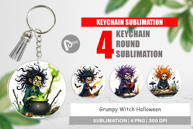 Keychain Grumpy Witch