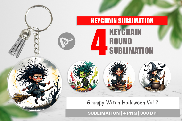 Keychain Grumpy Witch