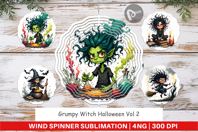 Wind Spinner Grumpy Witch
