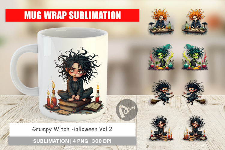 Mug Wrap Grumpy Witch
