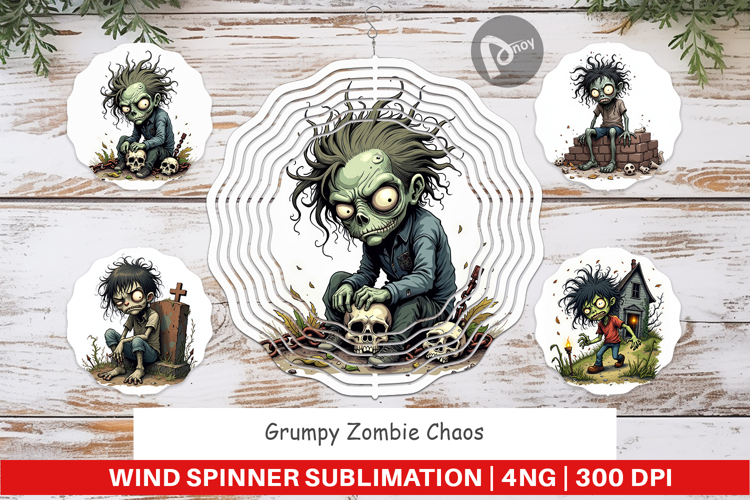 Wind Spinner Grumpy Zombie