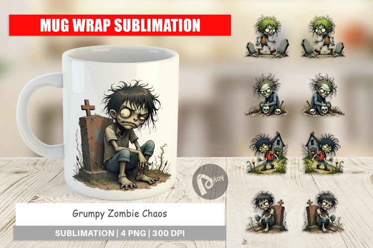 Mug Wrap Grumpy Zombie