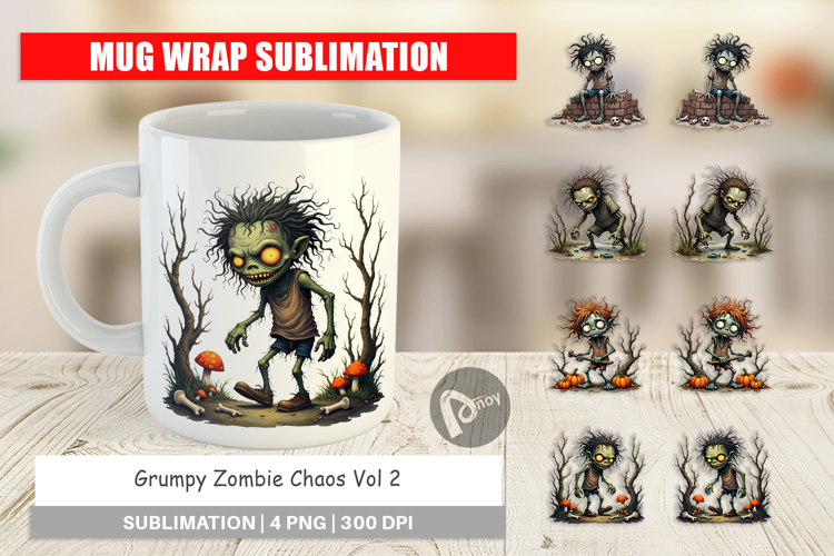 Mug Wrap Grumpy Zombie