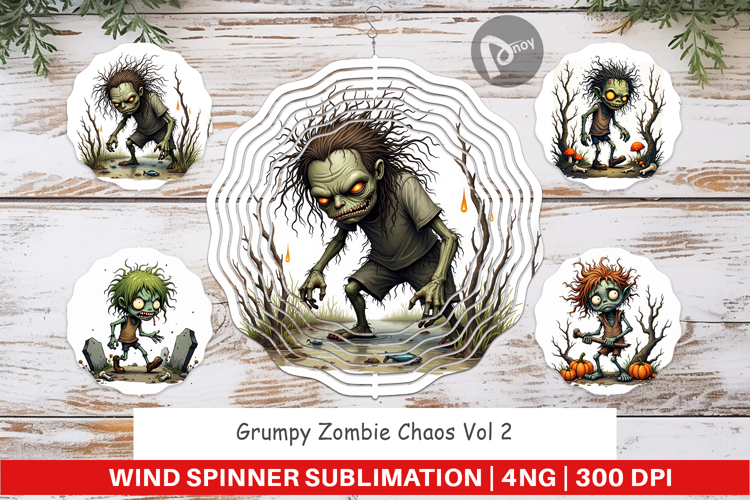 Wind Spinner Grumpy Zombie