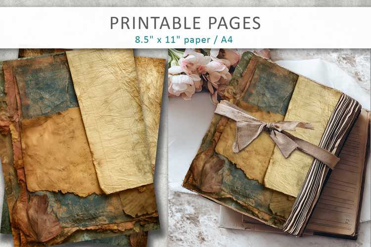 Grunge Paper Backgrounds, Junk Journal Pages