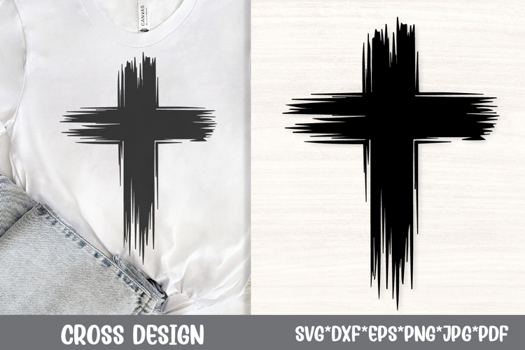 Grunge Cross SVG Christian Brush Cross Cut File