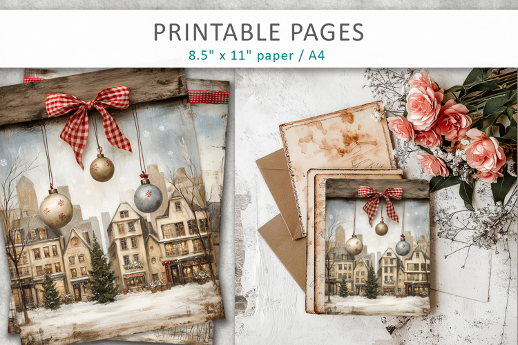 Christmas junk journal, rustic Christms