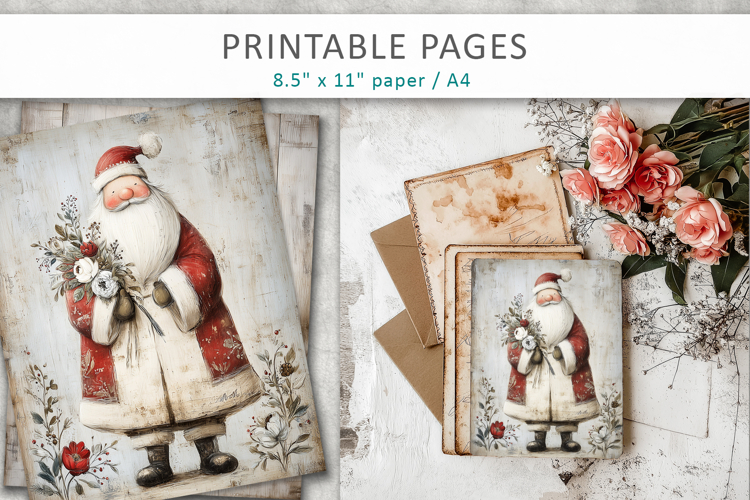 Grunge Christmas pages, vintage holiday papers
