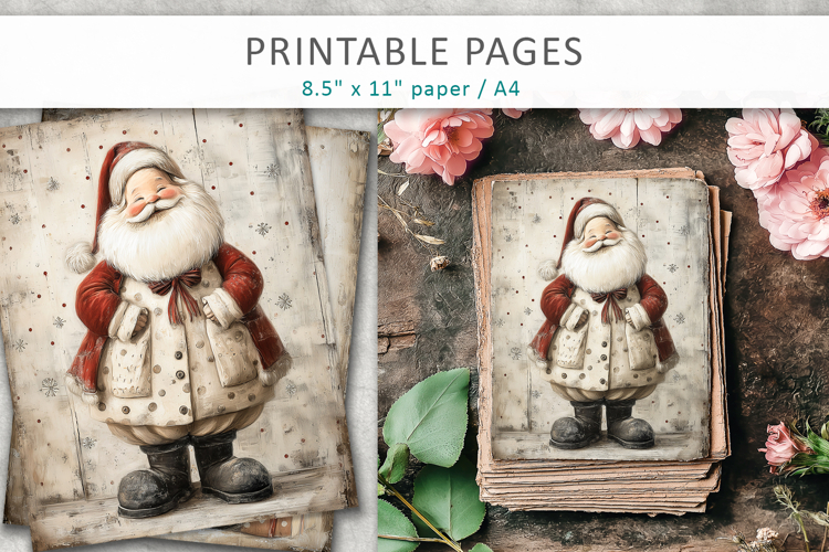 grunge Christmas, santa papers