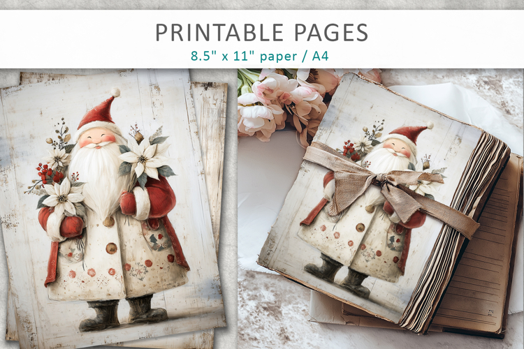 Grunge Christmas pages, Christmas journal paper