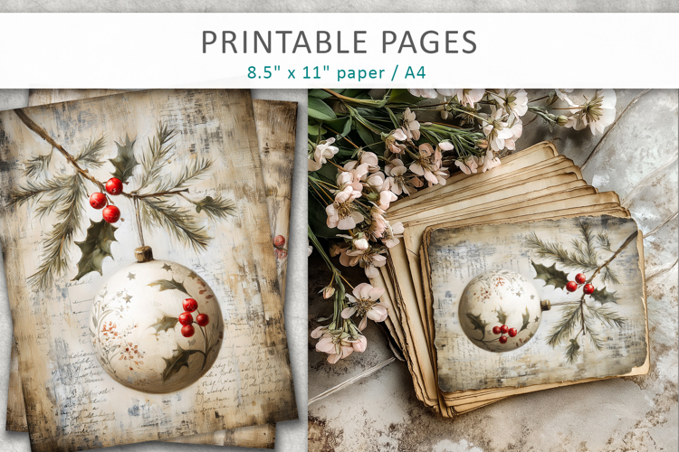 Grunge Christmas pages, Christmas ornaments pages