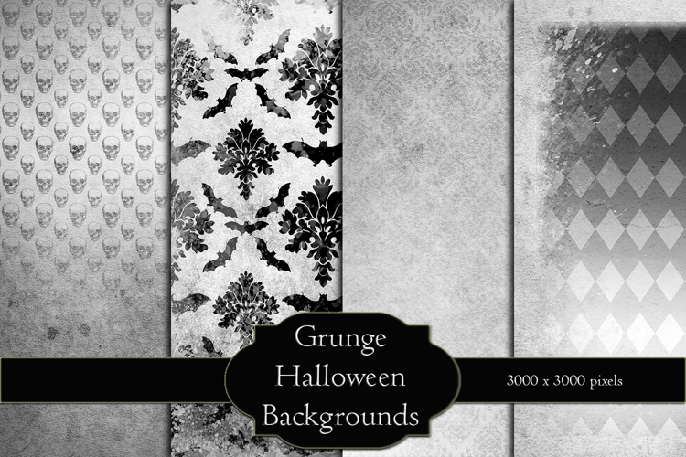 Grunge Black & White Halloween Backgrounds