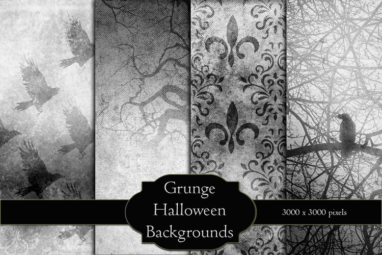 Black & White Halloween Backgrounds example image 1