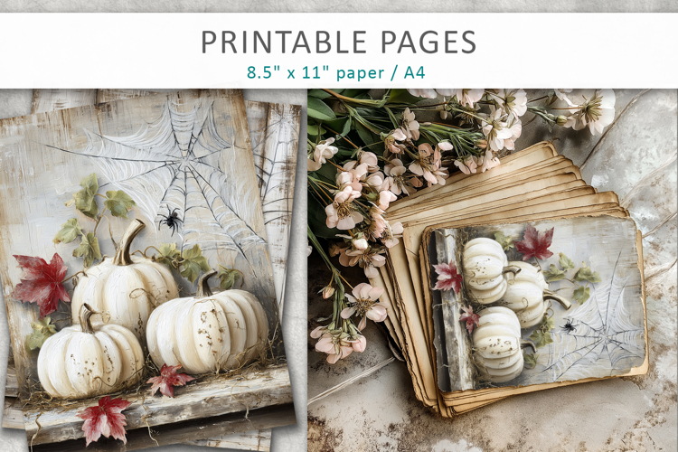 grunge halloween pages, junk journal halloween