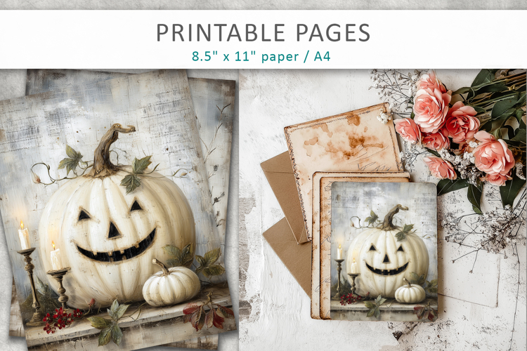 junk journal halloween, cute pumpkin printable