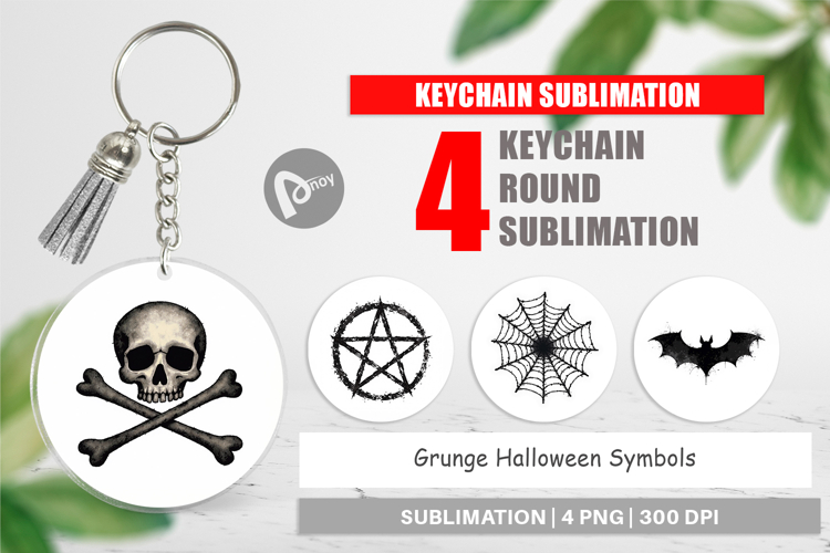Grunge Symbols Keychain