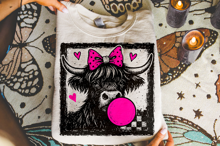 Highland Cow Valentines Day PNG, Be Mine, Xoxo Png, Love